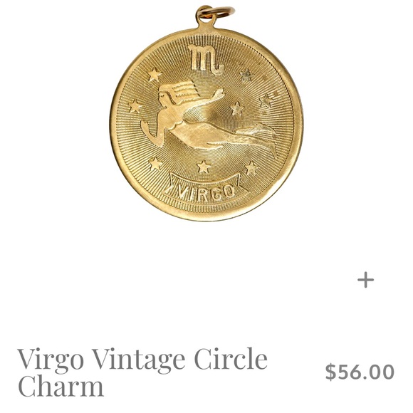 VINTAGE gold tone virgo astrology pendant attached to 1928 engraved carabiner. - Picture 6 of 6